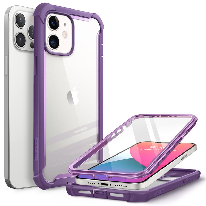 Case for iPhone 12 Case/12 Pro Case 6.1 inch (2020) I-BLASON Ares Full-Body Rugged Clear Bumper Cover with Built-in Screen Protector - 0 PC + TPU / Purple / United States Find Epic Store