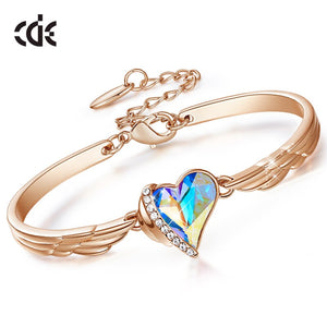 Romantic Heart Bracelets Adjustable Crystal Charm Bracelet - 200000146 AB Color / United States Find Epic Store