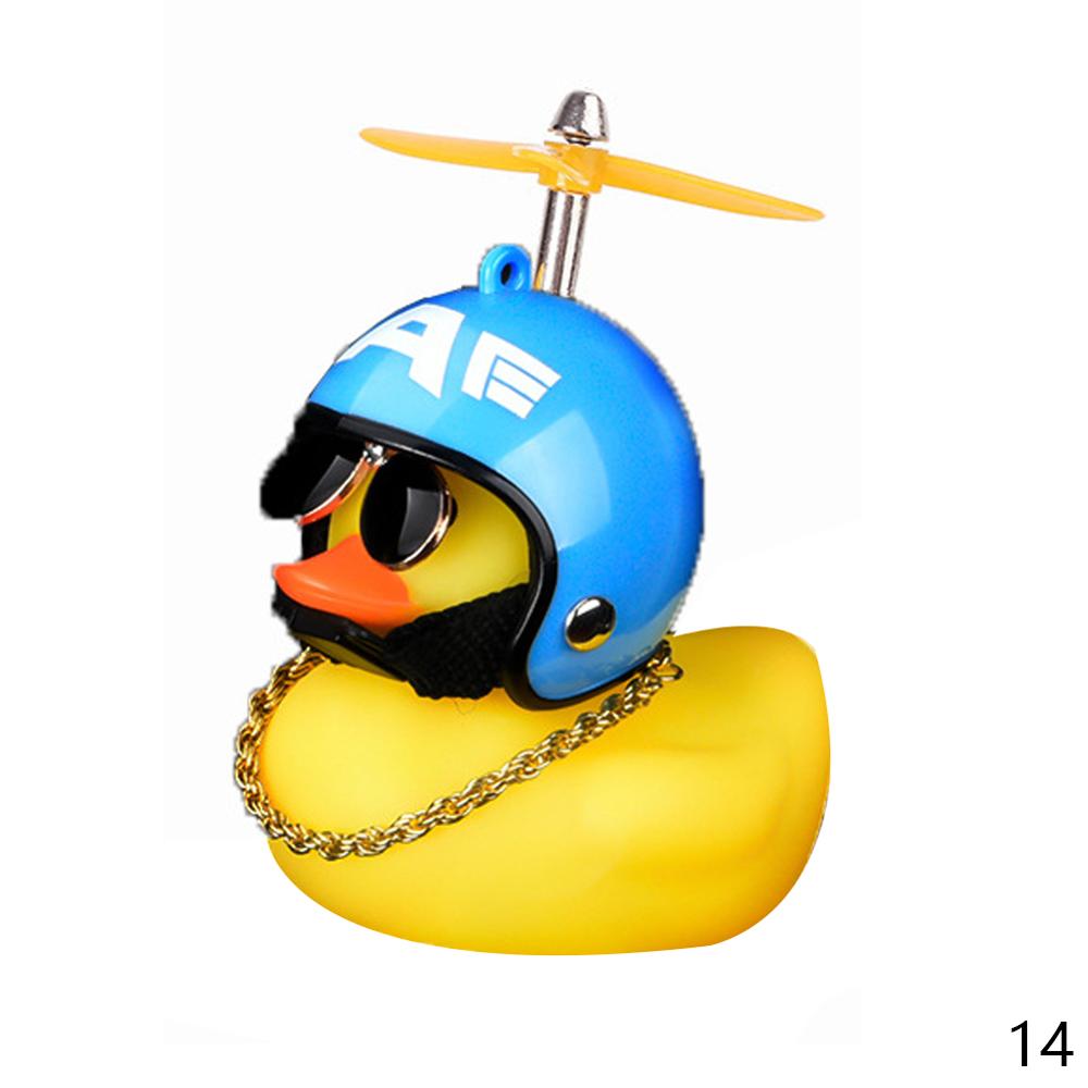 Car Goods Gift Broken Wind Helmet Small Yellow Duck Car Decoration Accessories Wind-breaking Wave-breaking Duck Cycling Decor bobble head - 200003311 J Find Epic Store