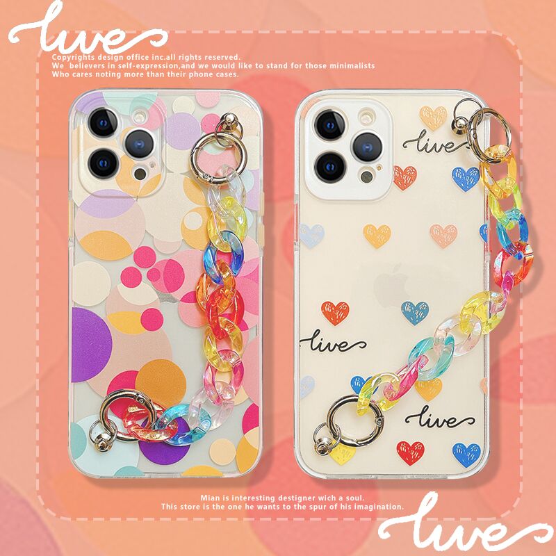 Graffiti Bracelet Phone Cases for iphone 12 11 Pro Max 12 Mini X XR XS Max 7 8 Plus SE 2020 Colorful Chain Soft Back Cover - 380230 Find Epic Store