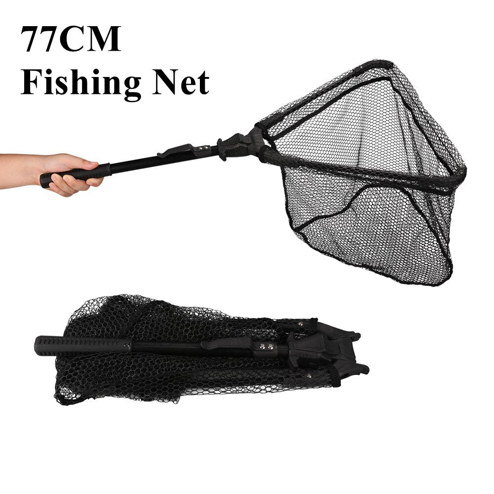 190cm 130cm 55cm Telescopic Landing Net Folding Fishing Pole Extending Fly Carp Course Sea Mesh Fishing Net For Fly Fishing - 13003 77CM Fishing Net / United States Find Epic Store