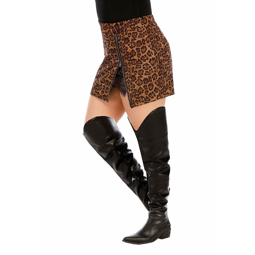 5XL Leopard Printed Lace Skirt - 349 Find Epic Store