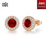 Fashionable Luxury Red Color Crystal Round Shape Stud Earrings - 200000171 Ruby Gold / United States Find Epic Store