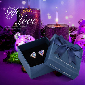 Stud Earrings Embellished with Crystals Women Earrings Angel Wing Heart Earrings Fashion Ear Jewellery Gifts - 200000171 Purple Gold in box / United States Find Epic Store