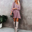 Knitted Button Long Sleeve O neck Solid Dress - Find Epic Store