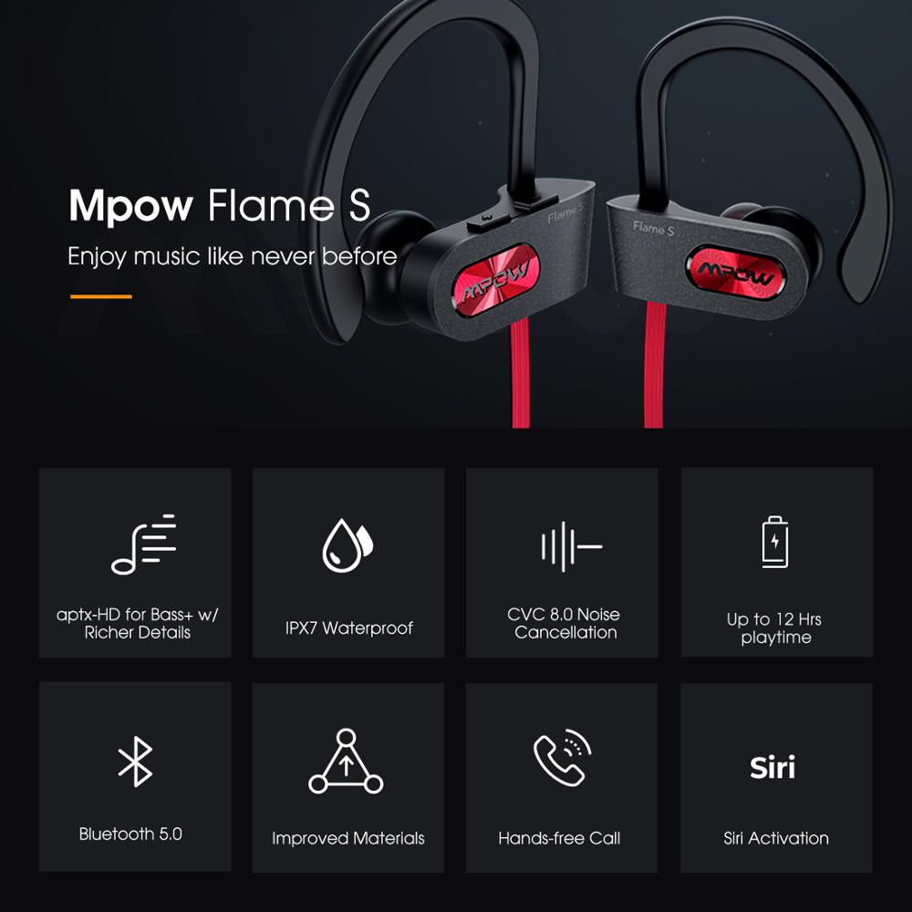 Flame S Wireless Bluetooth Earphones Upgraded Version aptX HD Bluetooth V5.0 Earbud IPX7 Waterproof&8.0Noise Cancelling Mic - 63705 Find Epic Store