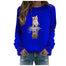 Cute Cat Print O-neck Sweatshirt - 200000348 Blue / S / United States Find Epic Store