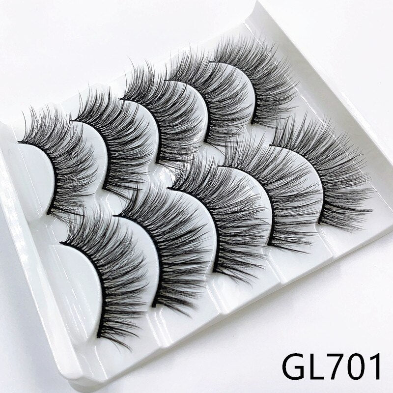 5 pairs 3d mink lashes handmade 3d lashes natural eye lashes makeup lashes extension - 200001197 GL701 / United States Find Epic Store