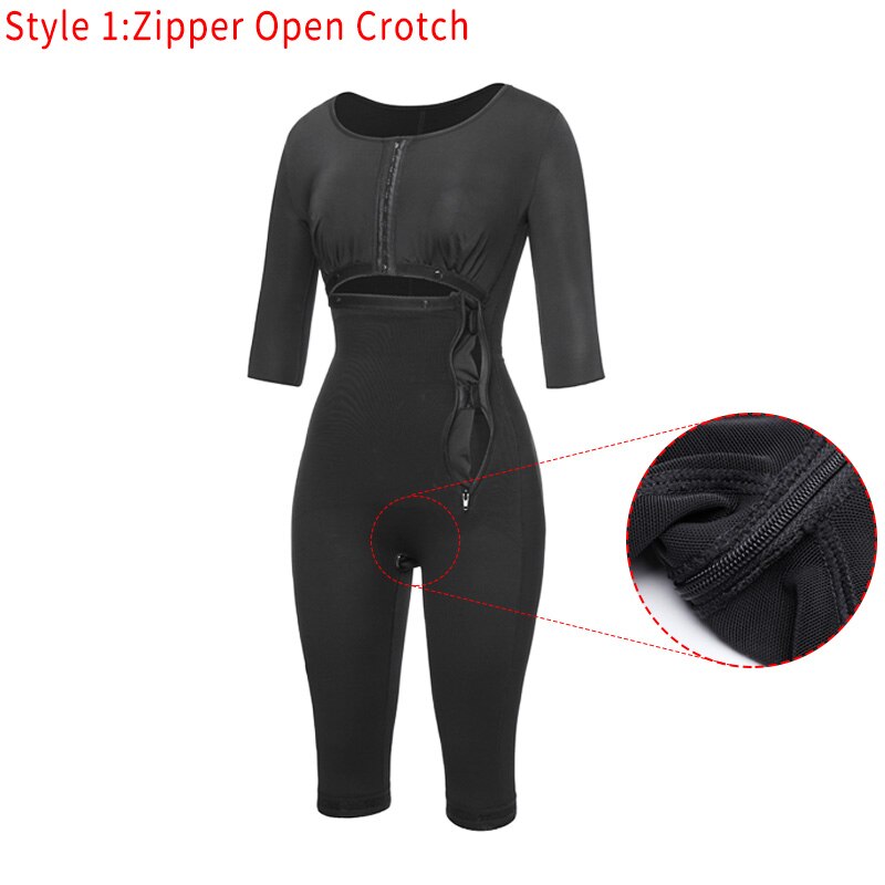 Full Body Shaper Bodysuit - 31205 Black(Zipper Crotch) / S / United States Find Epic Store