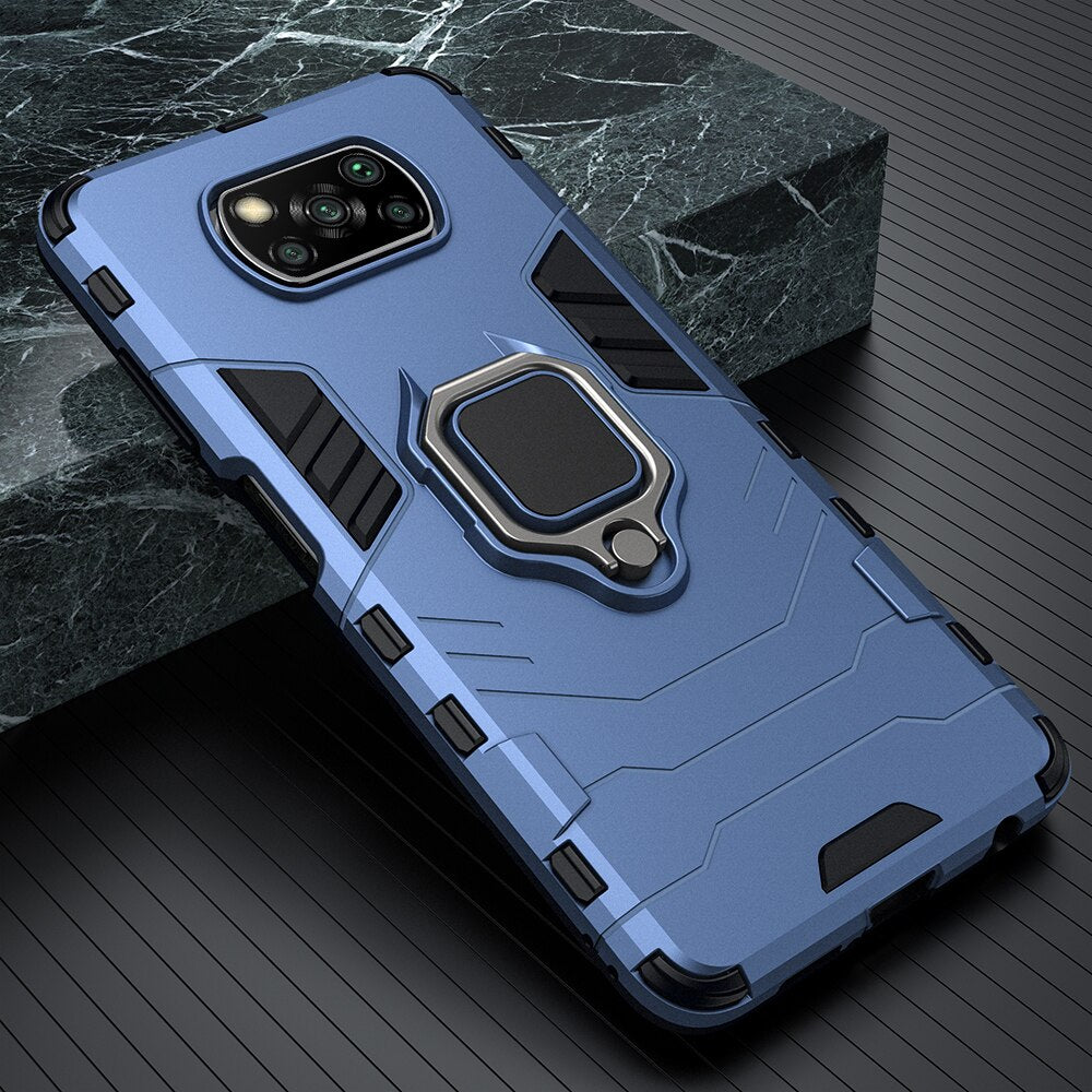 Shockproof Armor Case for Xiaomi POCO X3 Pro NFC M3 F2 Pro Ring Stand Phone Back Cover for Xiaomi Pocophone X3 Pro X2 F3 F1 - 380230 For POCO X3 NFC / Blue / United States Find Epic Store