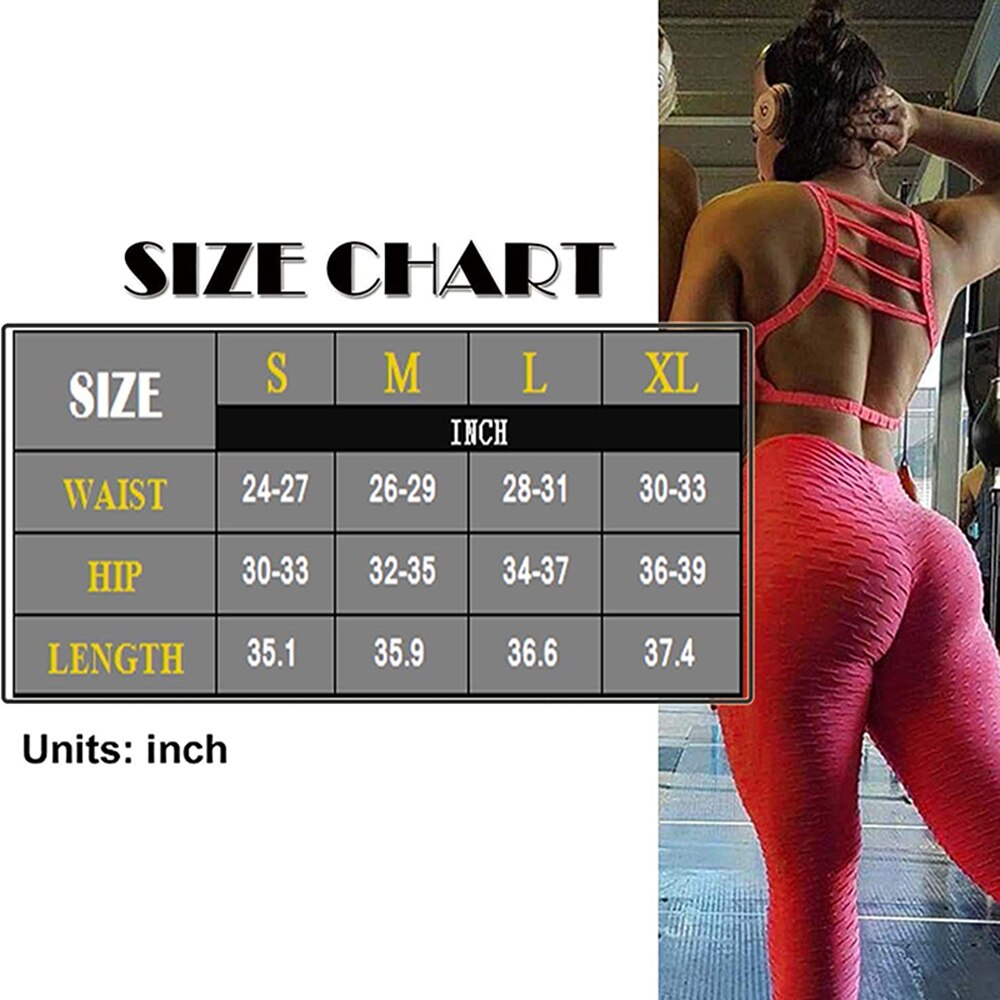 Women's High Waist Tummy Control Yoga Pants Scrunch Booty Leggings Butt Lift Textured Workout Tights Running Pant - 200000614 Find Epic Store