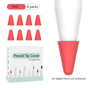 For Apple Pencil 8 pcs Silicone Replacement Tip Case for Apple Pencil 1 2 Touchscreen Stylus Pen Case Nib Protective Cover Skin - 200001095 Red / United States Find Epic Store