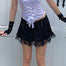 Pleated Black Mini Lace Up Skirt - 349 Find Epic Store