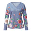 New V-neck Long Sleeve T-shirt Butterfly Flower Shirt - Find Epic Store