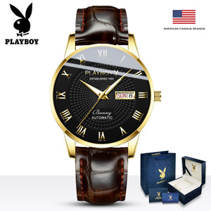 Play boy Brand Luxury Mechanical Watch - 200033142 two tone black Find Epic Store