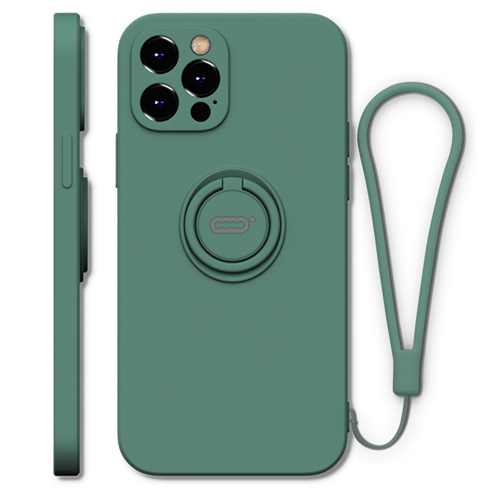 Army Green Color Case - iPhone 7/8/X/XR/XS/XS Max/SE(2020)/11/11 Pro/11 Pro Max/12/12 Pro/12 Mini/12 Pro Max, 360 Ring Holder Kickstand - Anti-Scratch Protective Case - 380230 for iPhone 7 8 / Army Green / United States Find Epic Store