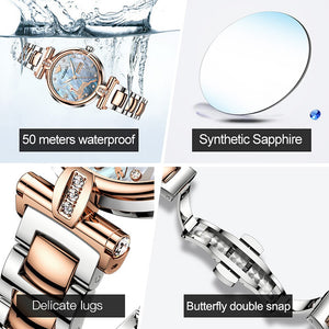 OUPINKE Sky Blue 3D Classic Mechanical Sapphire Crystal Luxury watch - 200363143 Find Epic Store