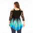 5XL Lace Patchwork Gradient Print Off Shoulder Irregular T-shirt - 200000791 Find Epic Store