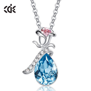 Rose Flower Pendant Necklace - 200000162 Blue / United States / 40cm Find Epic Store