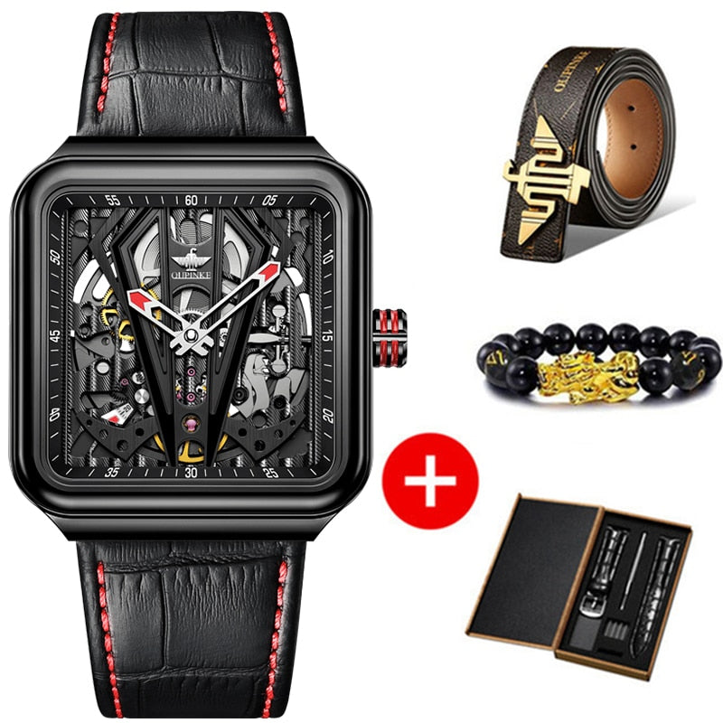 OUPINKE Skeleton Mechanical Watch - 200033142 Black / United States Find Epic Store