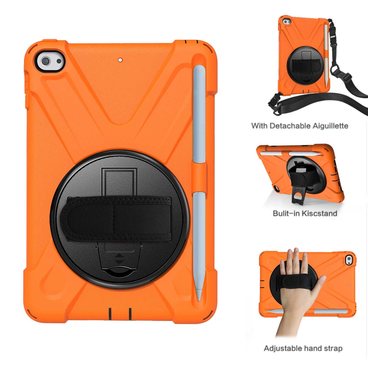 For iPad Mini 4 5 7.9" Case Silicone Shockproof Full Protective Case For iPad Mini 3 2 1 with Pencil Holder 5th Generation Case - 200001091 Orange / United States / For iPad Mini 1 2 3 Find Epic Store