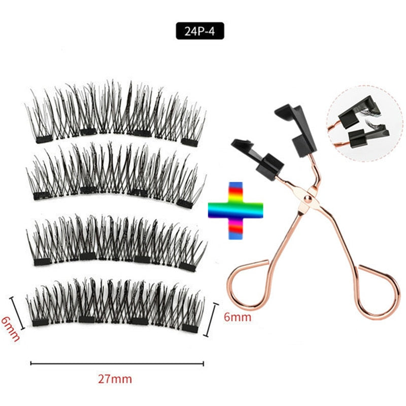 2 Pairs of 4 Handmade Natural Magnetic Eyelashes - 200001197 24P-4-LZ / United States Find Epic Store