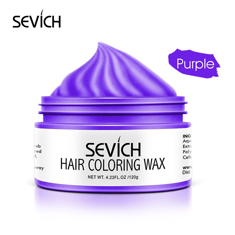 9 Color Temporary Hair Color Wax Unisex One-time Hair Color Gel Molding Paste Dye cream Hair Coloring Styling DIY Mud - 200001173 United States / Purple Find Epic Store