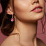 Jewelry Pink Crystals Rose Flower & Teardrop Statement Earrings - 200000168 Find Epic Store