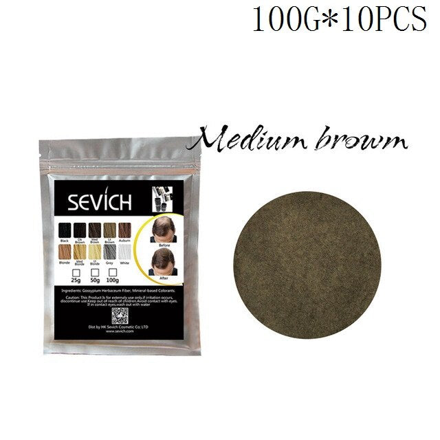 Sevich 10 Color 1000g Refill Bags Salon Regrowth Keratin Hair Fiber Thickening Hair Loss Conceal Styling Powders Extension - 200001174 United States / med brown Find Epic Store