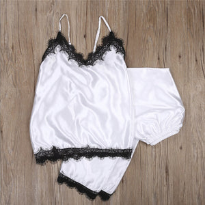 Women Sexy Silk Satin Sleepwear Lingerie - 200001904 White / S / United States Find Epic Store