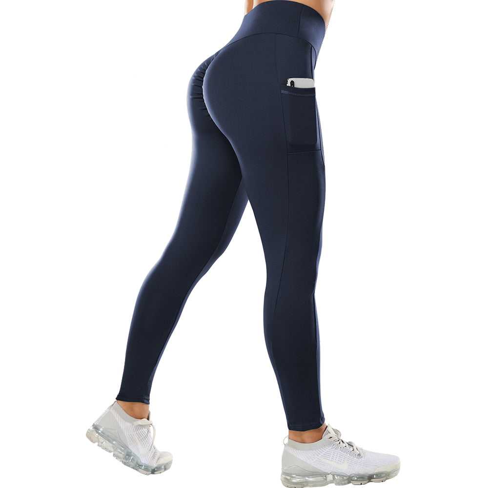High Waist Booty Leggings Sport Women Fitness Yoga Pants Seamless Workout Gym Leggings Stretchy Scrunch Butt Running - 200000614 Navy Blue / S / United States Find Epic Store