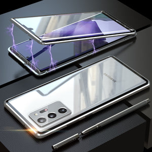 Case for Samsung Galaxy S20 Note 20 Ultra S20 Plus Case, Luxury Magnetic Adsorption Back Tempered Glass Built-in Magnet Metal Bumper - S20 / Silver 2 / United States Find Epic Store