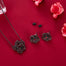 Elegant Fashion Micro Pave AAA Red Austrian Crystal Rose Flower Necklace Earrings Floral Jewelry Set - 100007324 Find Epic Store