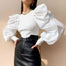 Women Retro Blouse Long Puff Sleeve Shirts - 200000346 White / S / United States Find Epic Store