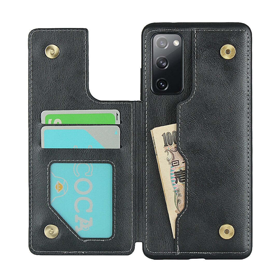 Flip Leather Case for Samsung Galaxy S20 FE A20 A30 A81 Note 10 Plus Note 20 Ultra Note 10 lite Wallet Cover Cases - 380230 For S20 FE / Black / United States Find Epic Store