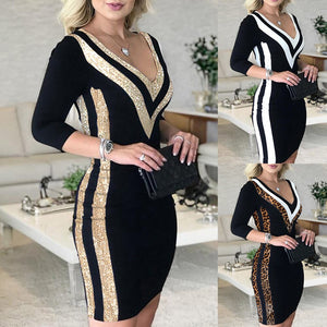 Bodycon Sexy Deep V Dress - 200000347 Find Epic Store