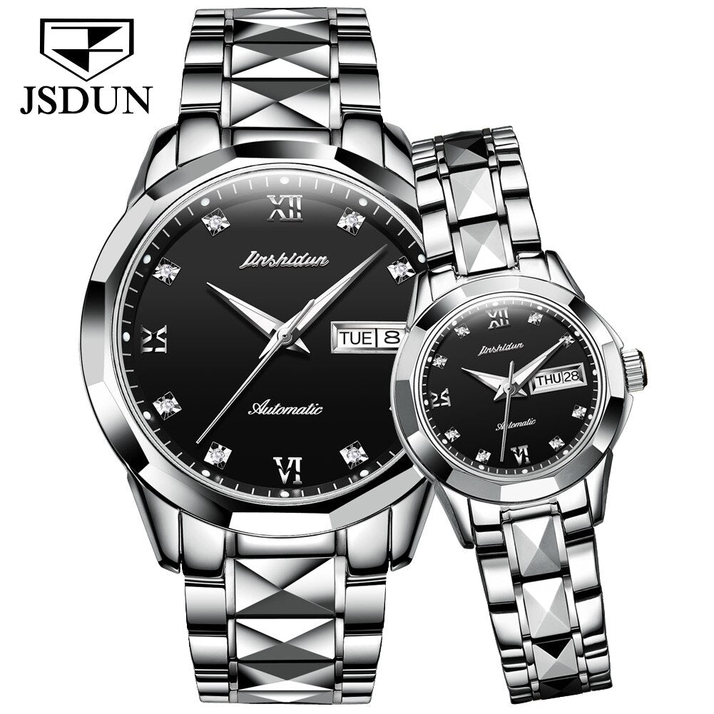 Couple Top Brand Luxury Automatic Watch - 200033142 siliver-black / United States Find Epic Store