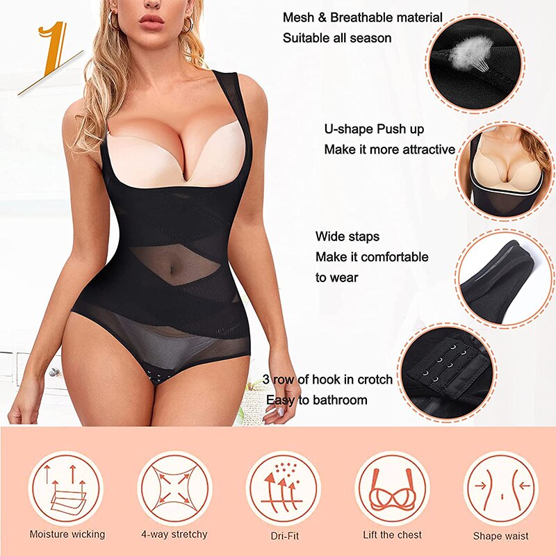 Women's Slimming Underwear Lingerie Sexy Bodysuit Body Shaper Waist Trainer Faja Shapewear Postpartum Recovery Modeling Strap - 0 Find Epic Store