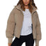 Fashion Bubble Coat Solid Crop Top - 200001908 Khaki / S / United States Find Epic Store