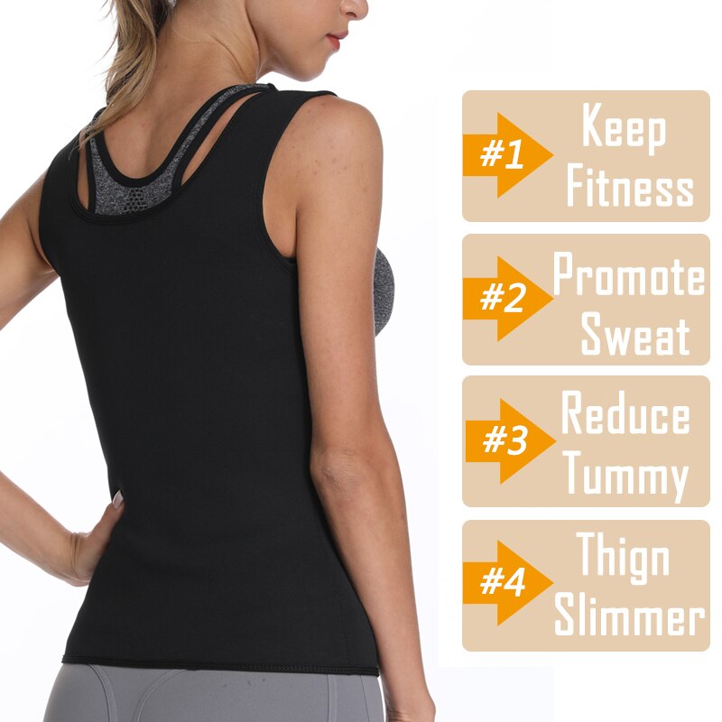 Women Sauna Sweat Vest Weight Loss Shapewear Waist Trainer Tummy Slimming Sheath Workout Body Shaper Corset Fitness Slim Top - 31205 Find Epic Store
