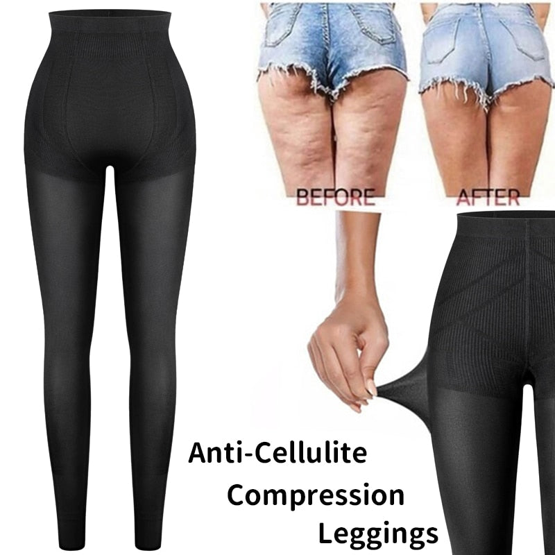 Shapewear Anti Cellulite Compression Leggings Body Shaper High Waist Leg Shapers Women Tummy Slimming Sheath Thigh Slimmer Pants - 31205 Find Epic Store