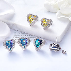 Heart Earrings Embellished with Crystals - 200000171 Find Epic Store