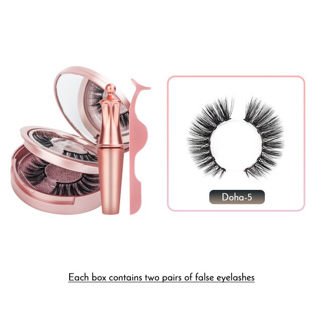 Magnetic False Eyelashes & Magnetic Liquid Eyeliner Set - 200001197 2 pairs-Doha-5 / United States Find Epic Store