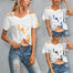 Tie Dye Fashion Pattern Short Twist Knot V-neck Off Shoulder T-shirt - 200000791 Find Epic Store