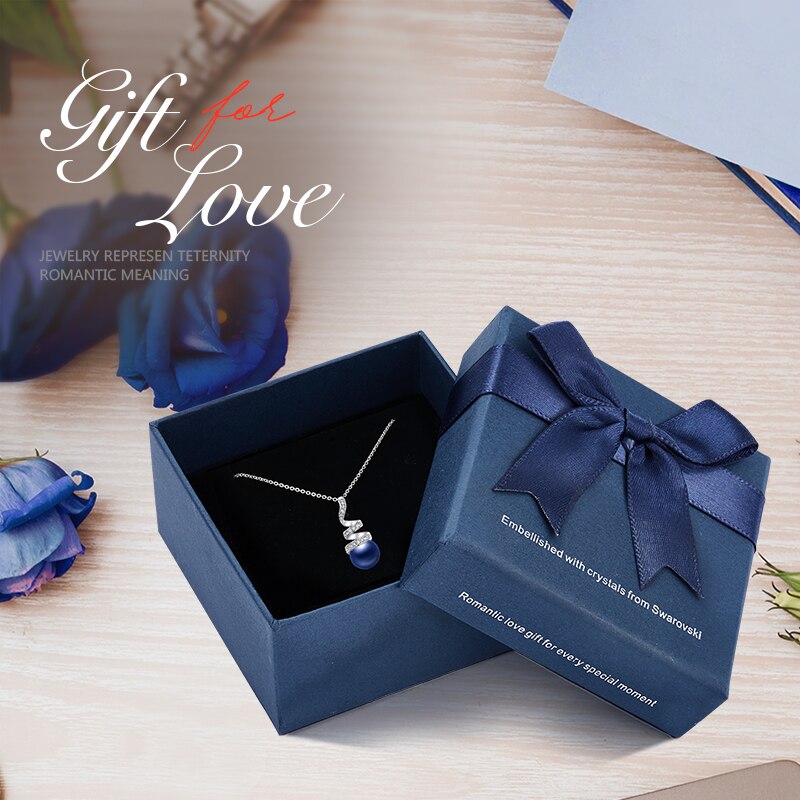 Fashion Pearl Pendant Necklace - 200000162 Blue in box / United States / 40cm Find Epic Store