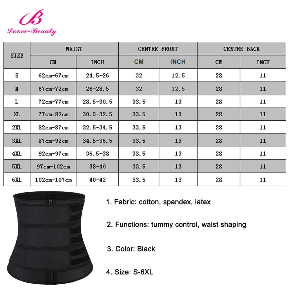 S-6XL Plus Size Women Latex Waist Trainer Body Shaper Hook Zipper Busters Waist Cincher Tops Slimming Shapewear Girdle - 31205 Find Epic Store