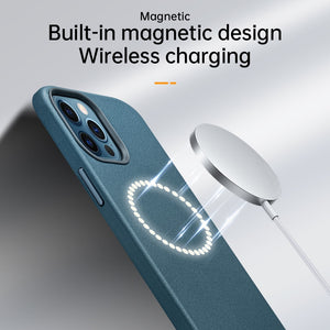 Real Leather Magnetic Case for iPhone 12 Pro Max 12 mini Luxury Phone Cover for iPhone 12 Pro Support Wireless Charging Case - 380230 Find Epic Store