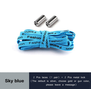 24 Colors Elastic Shoelaces Capsule Metal Suitable for All Universal Lazy Lace Man and Woman Shoes Sneakers No Tie Shoelace - 3221015 Sky Blue / United States / 100cm Find Epic Store