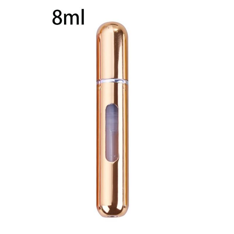 Portable Mini Refillable Perfume Bottle With Spray Scent Pump - 8 ml bright gold Find Epic Store