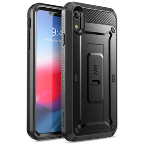 For iPhone XR Case 6.1 inch UB Pro Full-Body Rugged Holster Phone Case Cover with Built-in Screen Protector & Kickstand - 380230 PC + TPU / Black / United States Find Epic Store